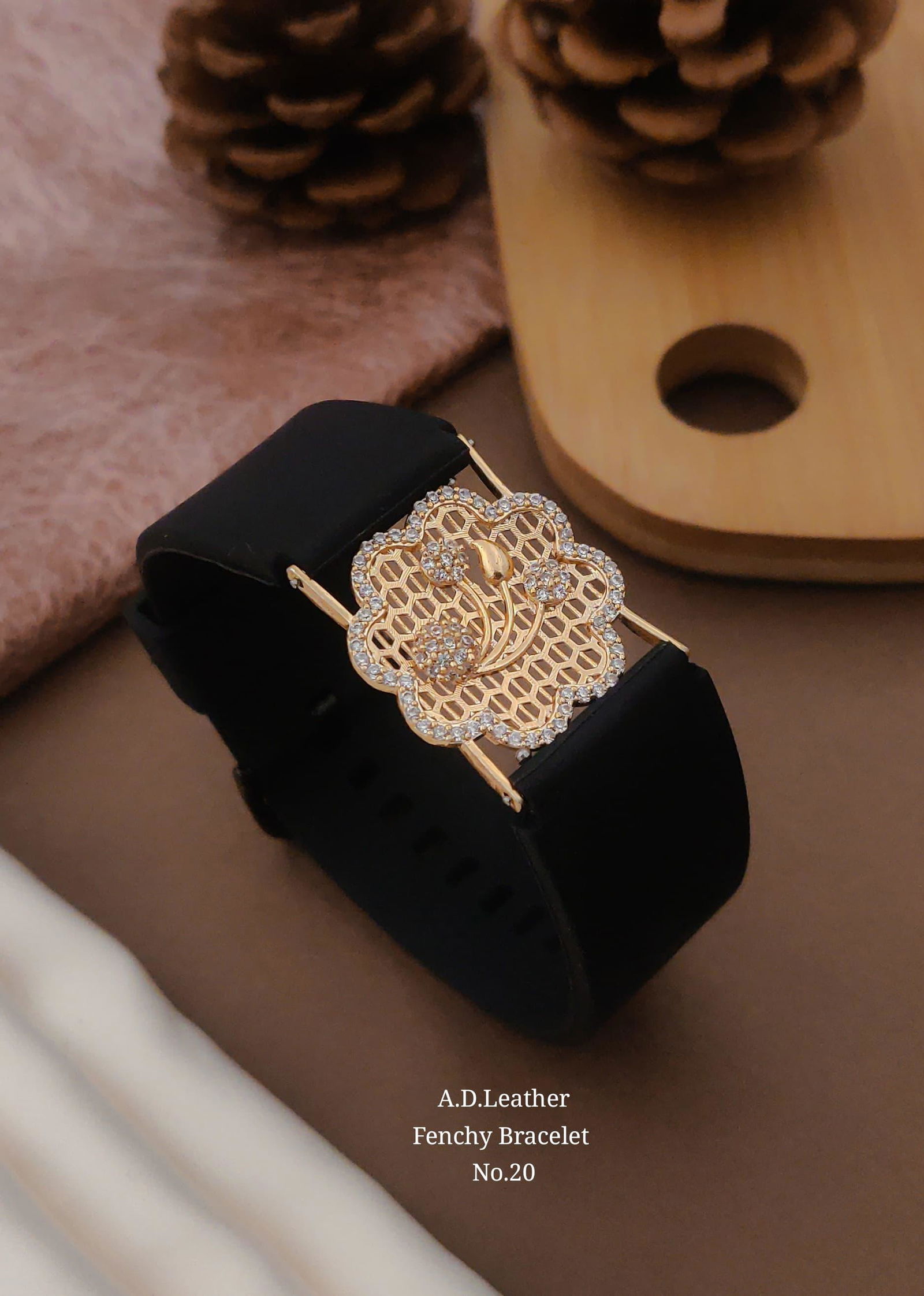 AD Leather MOP Trendy Watch Type Bracelet Wholesalers In Delhi
